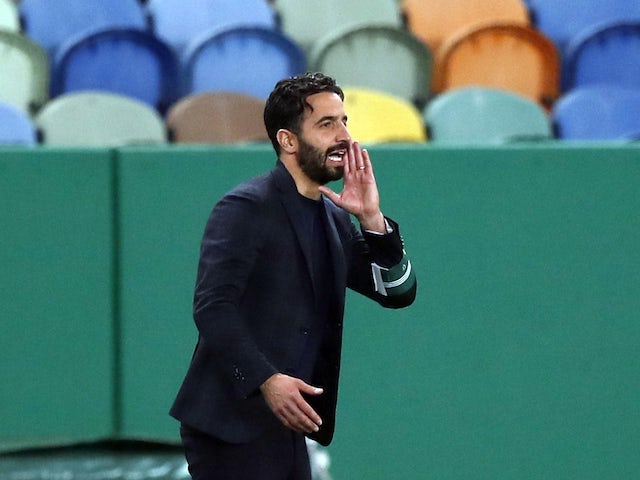Ruben Amorim, pelatih Sporting Lisbon, selama pertandingan Mei 2021