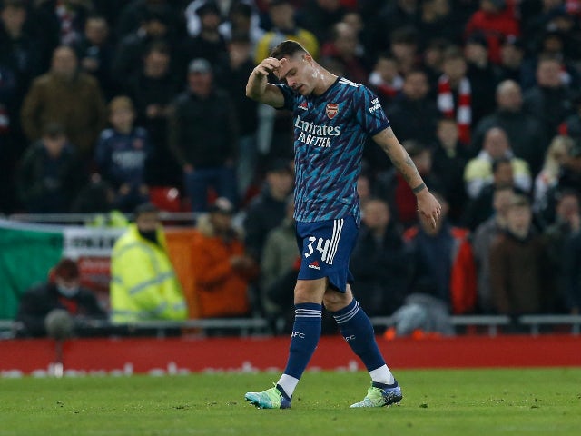 Granit Xhaka diusir dari lapangan oleh Arsenal melawan Liverpool pada 13 Januari 2022