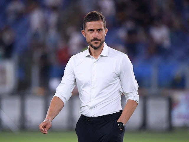Treinador do Sassuolo, Alessio Dionisi, antes da partida em 12 de setembro de 2021